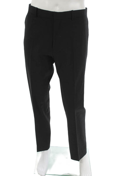 Theory Mens Dress Pants Black Virgin Wool Zip Inseam 30 Size 34