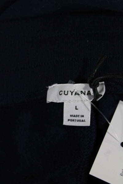 Cuyana Womens Jogger Pants Blue Drawstring Supima Cotton Size L