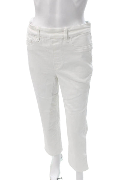 Good American Womens High Rise Straight Jeans White Size L