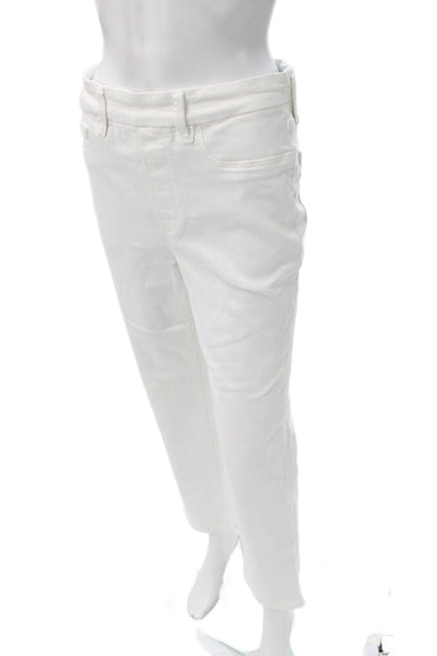 Good American Womens High Rise Straight Jeans White Size L