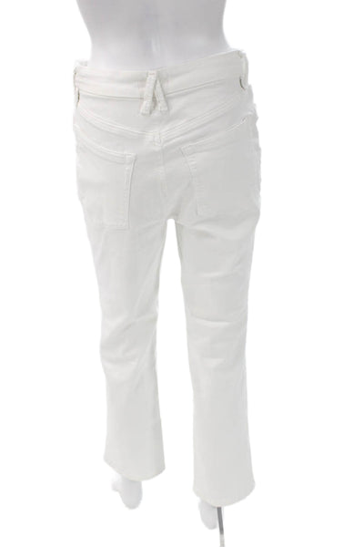 Good American Womens High Rise Straight Jeans White Size L
