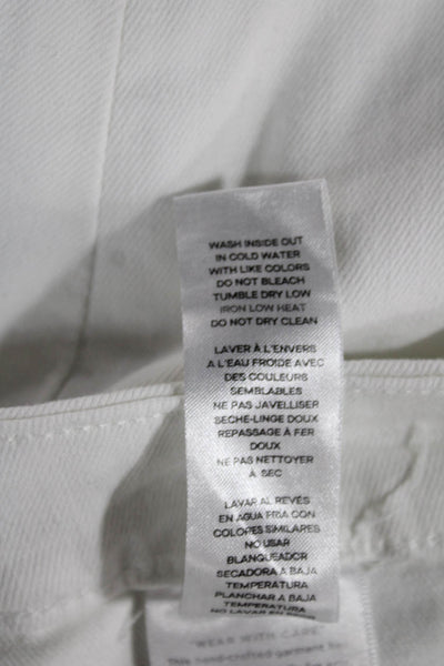 Good American Womens High Rise Straight Jeans White Size L