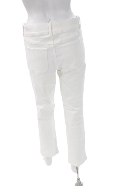 Spanx Womens Straight Jeans White Cotton Blend Size M