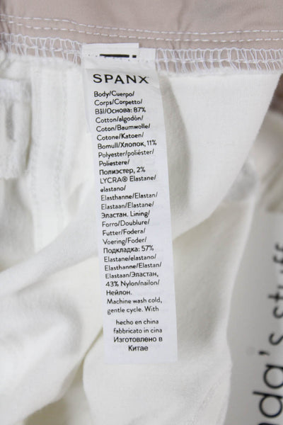 Spanx Womens Straight Jeans White Cotton Blend Size M