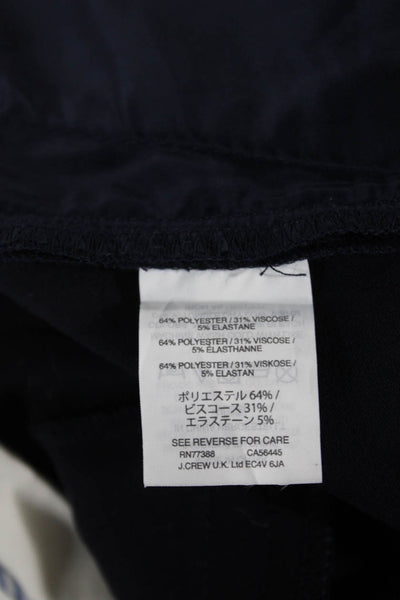 J Crew Womens Dress Pants Blue Polyester Zip Size 8 Tall