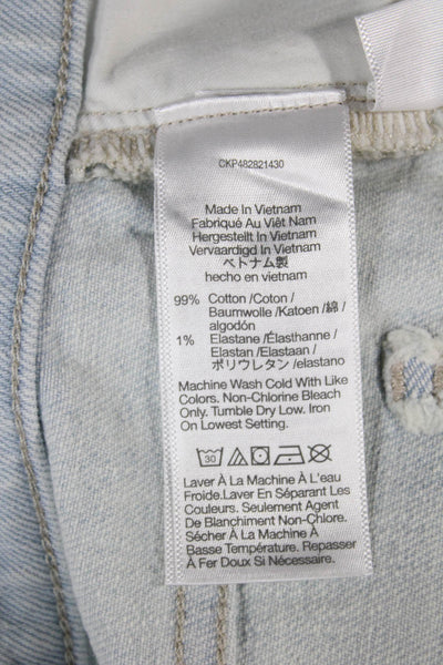 Madewell Women Straight Jeans High Rise Blue Cotton Blend 28in Inseam Size 29