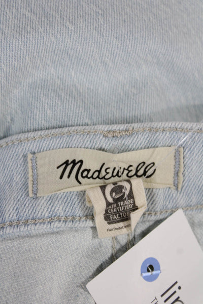 Madewell Women Straight Jeans High Rise Blue Cotton Blend 28in Inseam Size 29