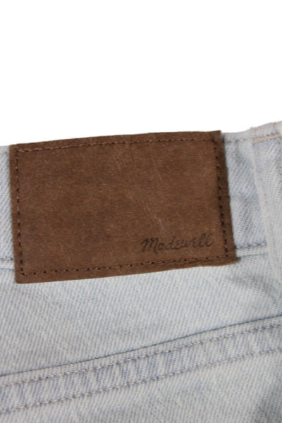 Madewell Women Straight Jeans High Rise Blue Cotton Blend 28in Inseam Size 29
