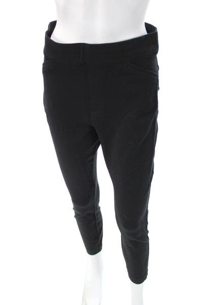 Spanx Women Ankle Pants Black Pull On Stretch Rayon Nylon Size M