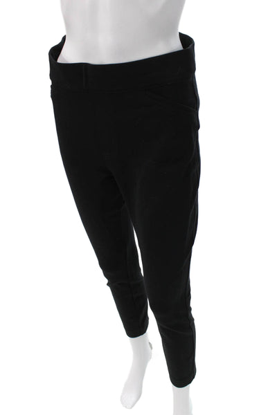 Spanx Women Ankle Pants Black Pull On Stretch Rayon Nylon Size M