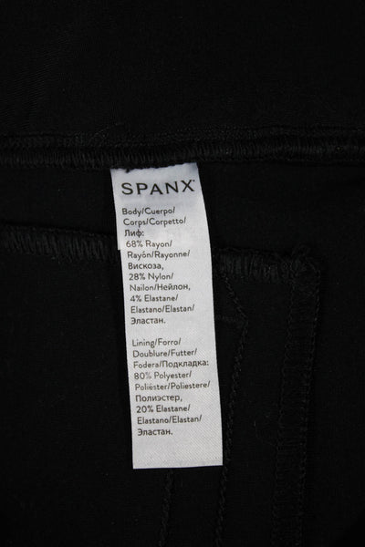 Spanx Women Ankle Pants Black Pull On Stretch Rayon Nylon Size M