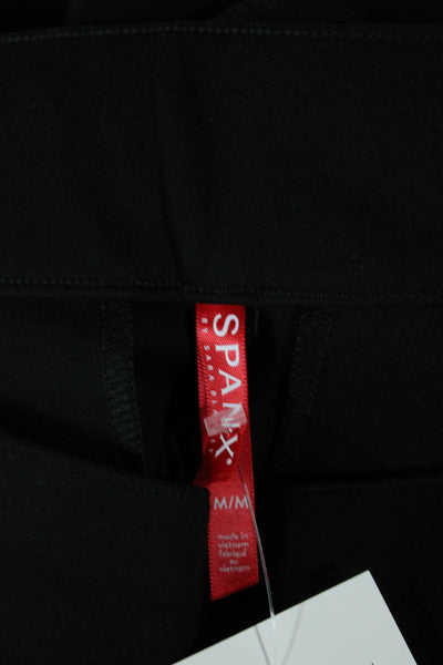 Spanx Women Ankle Pants Black Pull On Stretch Rayon Nylon Size M