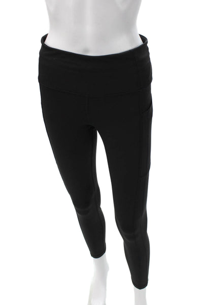 Athleta Women Ankle Leggings Black Polyester Spandex Pull On Size M