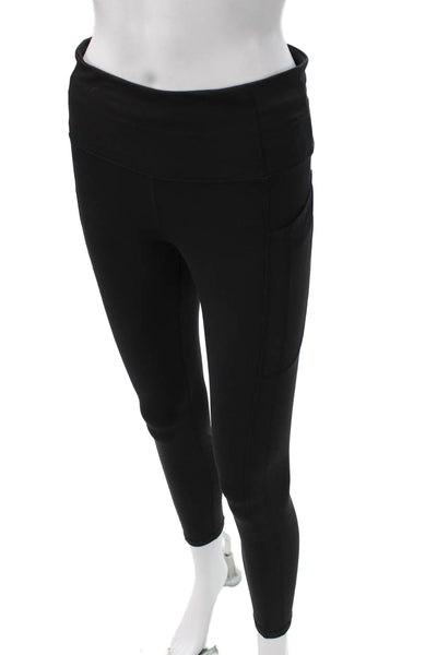 Athleta Women Ankle Leggings Black Polyester Spandex Pull On Size M