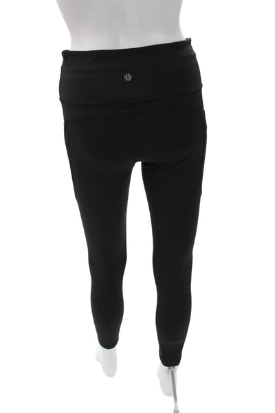 Athleta Women Ankle Leggings Black Polyester Spandex Pull On Size M