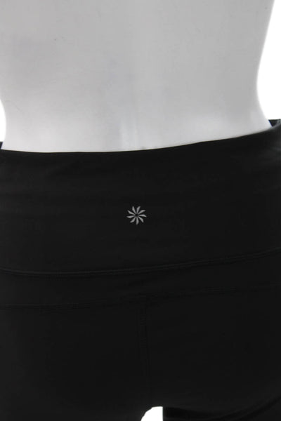 Athleta Women Ankle Leggings Black Polyester Spandex Pull On Size M