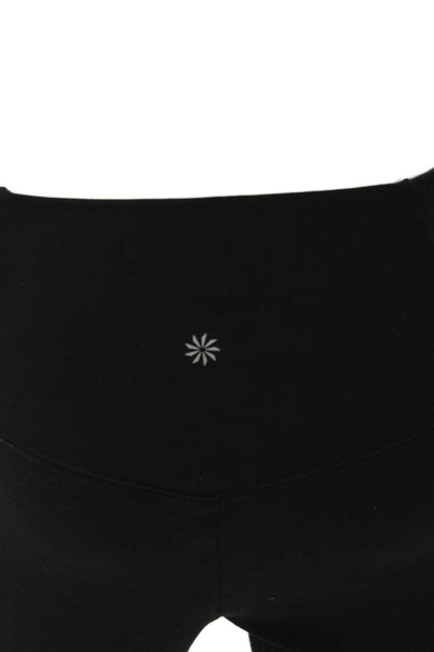 Athleta Women Cropped Leggings Black Pull On Nylon Lycra Size M