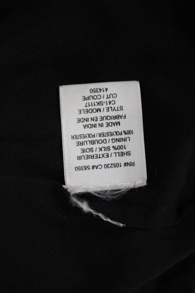 Joie Womens Mini Silk Geometric Black Short Skirt Zip Size M