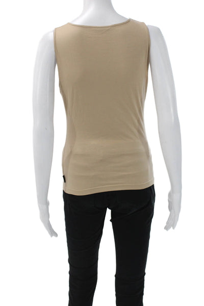 Akris Womens Beige Cotton V Neck Sleeveless Basic Tank Size 8