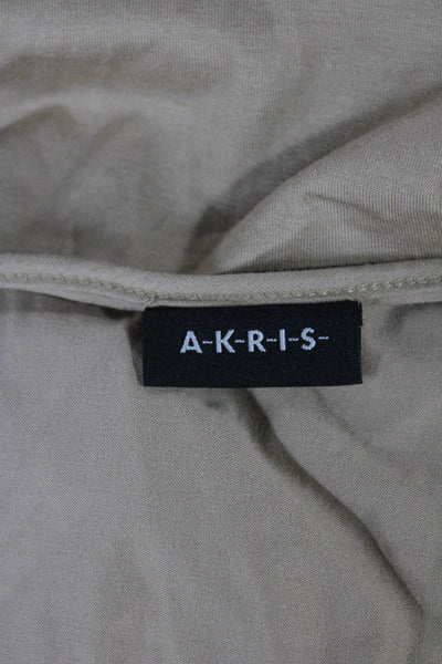 Akris Womens Beige Cotton V Neck Sleeveless Basic Tank Size 8