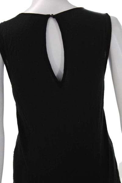 Gerard Darel Womens Basic Scoop Neck Sleeveless Viscose Tank Black Size 1