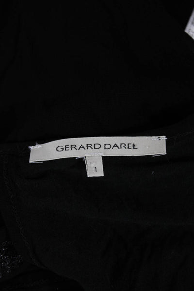 Gerard Darel Womens Basic Scoop Neck Sleeveless Viscose Tank Black Size 1