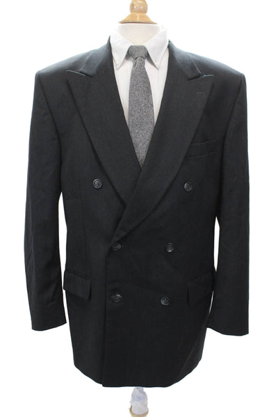 Joseph & Feiss Mens Blazer Suit Jacket Black Wool Button Size 44
