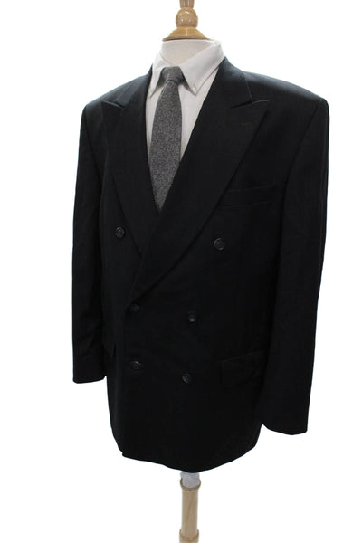 Joseph & Feiss Mens Blazer Suit Jacket Black Wool Button Size 44