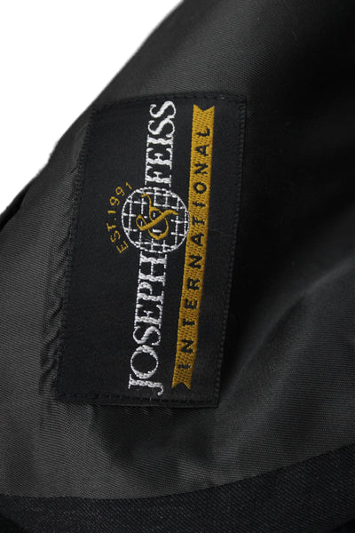 Joseph & Feiss Mens Blazer Suit Jacket Black Wool Button Size 44