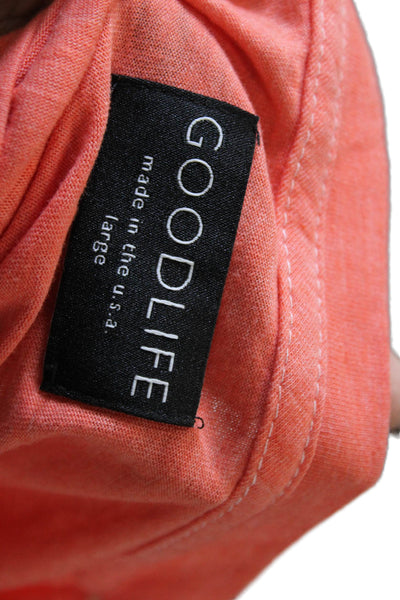 Goodlife Mens Orange Short Sleeve V-Neck Shirt Size L