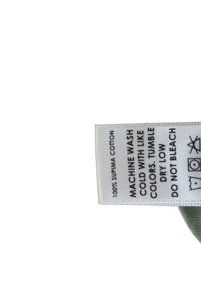 Cotton Citizen Mens Henley Shirt Green 100% Supima Cotton Short Sleeve Size L