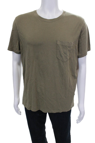 Billy Reid Mens Short Sleeve Crew Neck Solid Cotton Shirt Size M