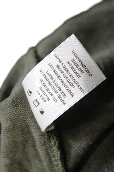 Rails Mens Long Sleeve Crew Neck Shirt Green Linen Blend Size M