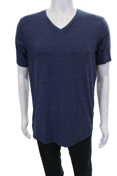 Goodlife Mens Blue V-Neck Short Sleeve Shirt Size L