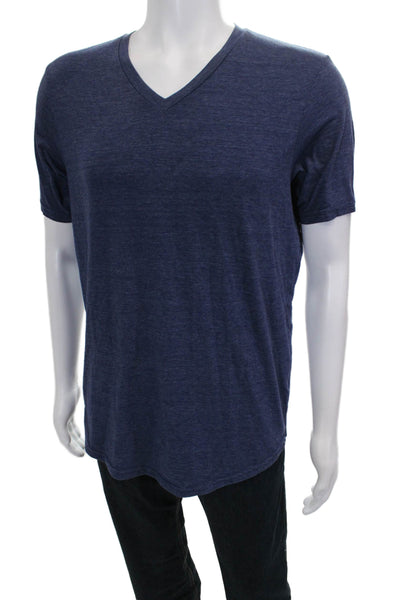 Goodlife Mens Blue V-Neck Short Sleeve Shirt Size L