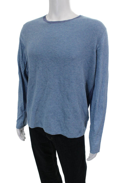 Zachary Prell Mens Pullover T-Shirt Colorblock Blue Crew Neck Cotton Size L