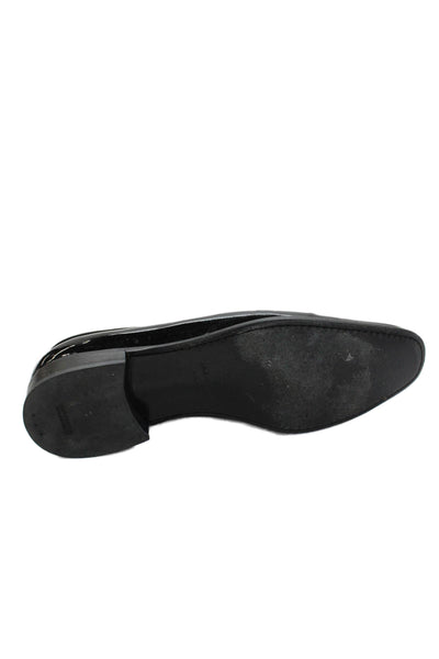 Salvatore Ferragamo Mens Slip On Round Toe Patent Leather Oxfords Black 11.5D