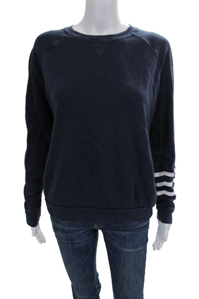 SOL ANGELES Womens Blue Striped Pullover Crew Neck Long Sleeve Size S