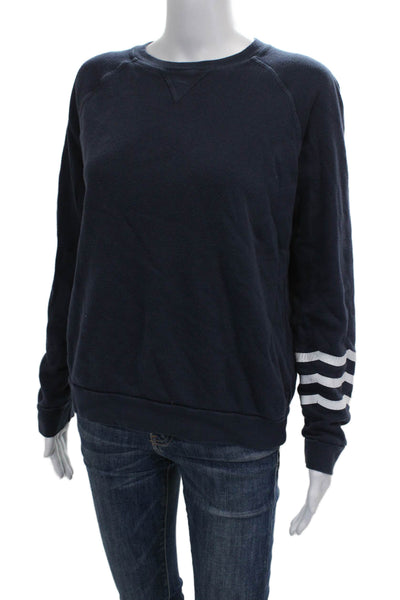 SOL ANGELES Womens Blue Striped Pullover Crew Neck Long Sleeve Size S