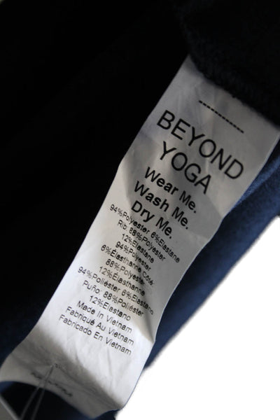 Beyond Yoga Womens Basic Blue Short Sleeve T-Shirt Crew Neck Polyester Size M