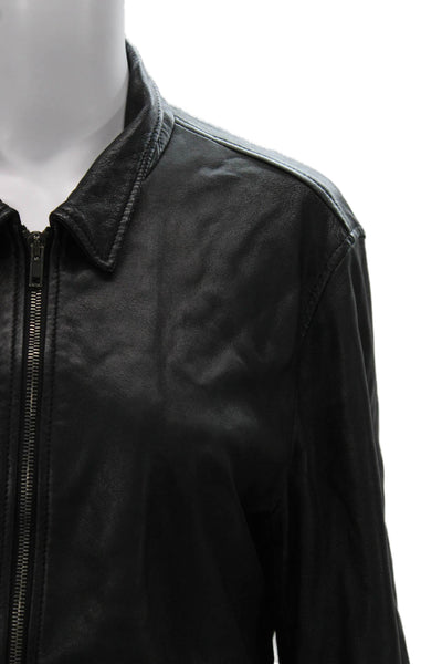 Dolce & Gabbana Mens Lambskin Bomber Jacket Black Zip Size S