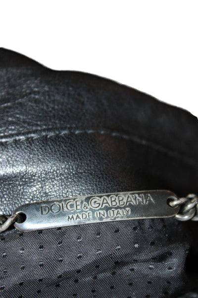 Dolce & Gabbana Mens Lambskin Bomber Jacket Black Zip Size S