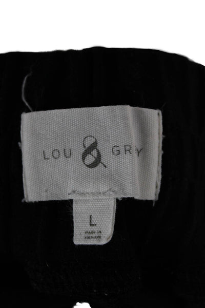 Lou & Grey Womens Black Jogger Pants Drawstring Athleisure Size L