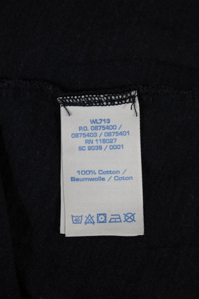 Boden Women Basic Scoop Neck 3/4 Sleeve Blue Cotton T-Shirt Size S
