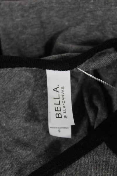 Bella + Canvas Womens Basic Colorblock Gray 3/4 Sleeve Round Neck Tee Size S