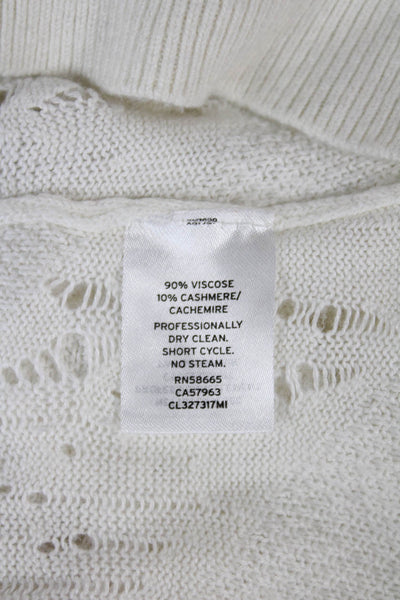 Classiques Entier Women White Scoop Neck Long Sleeve Pullover Size XS