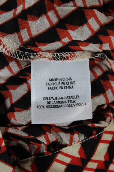 Favorite Daughter Womens Cropped Collared Geometric Button-Up Blouse Size S