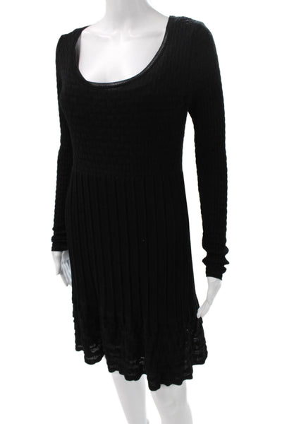 Missoni Womens Sweater Dress Black Long Sleeve Viscose Size 6