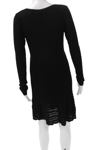 Missoni Womens Sweater Dress Black Long Sleeve Viscose Size 6