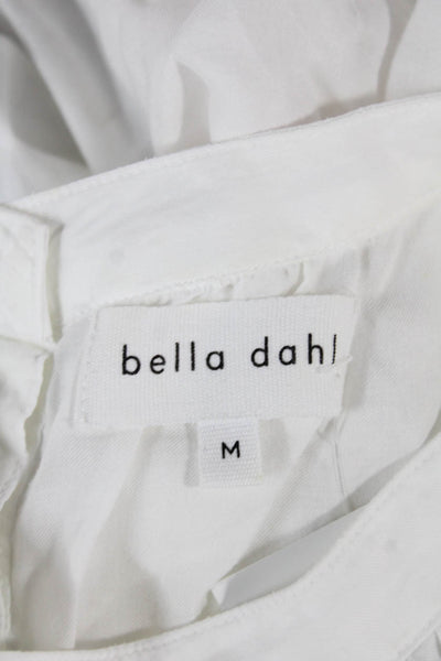 Bella Dahl Women High Neck Sleeveless Tencel Blouse White Button Size M